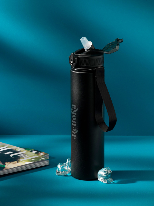 Recycled stainless steel double walled bottle (750ml)  263200_001 (Black)