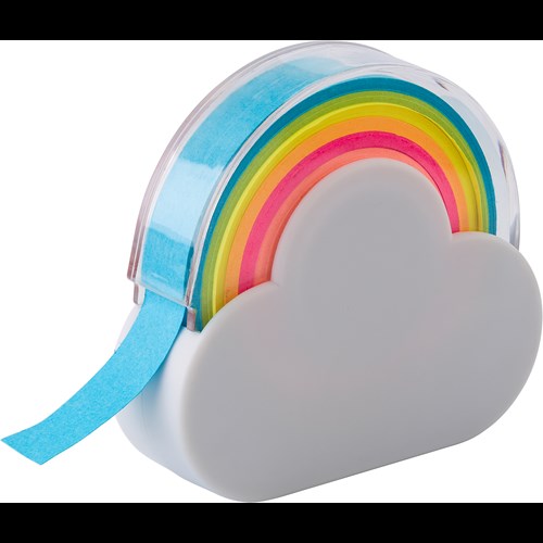 Cloud shaped rainbow memo dispenser
