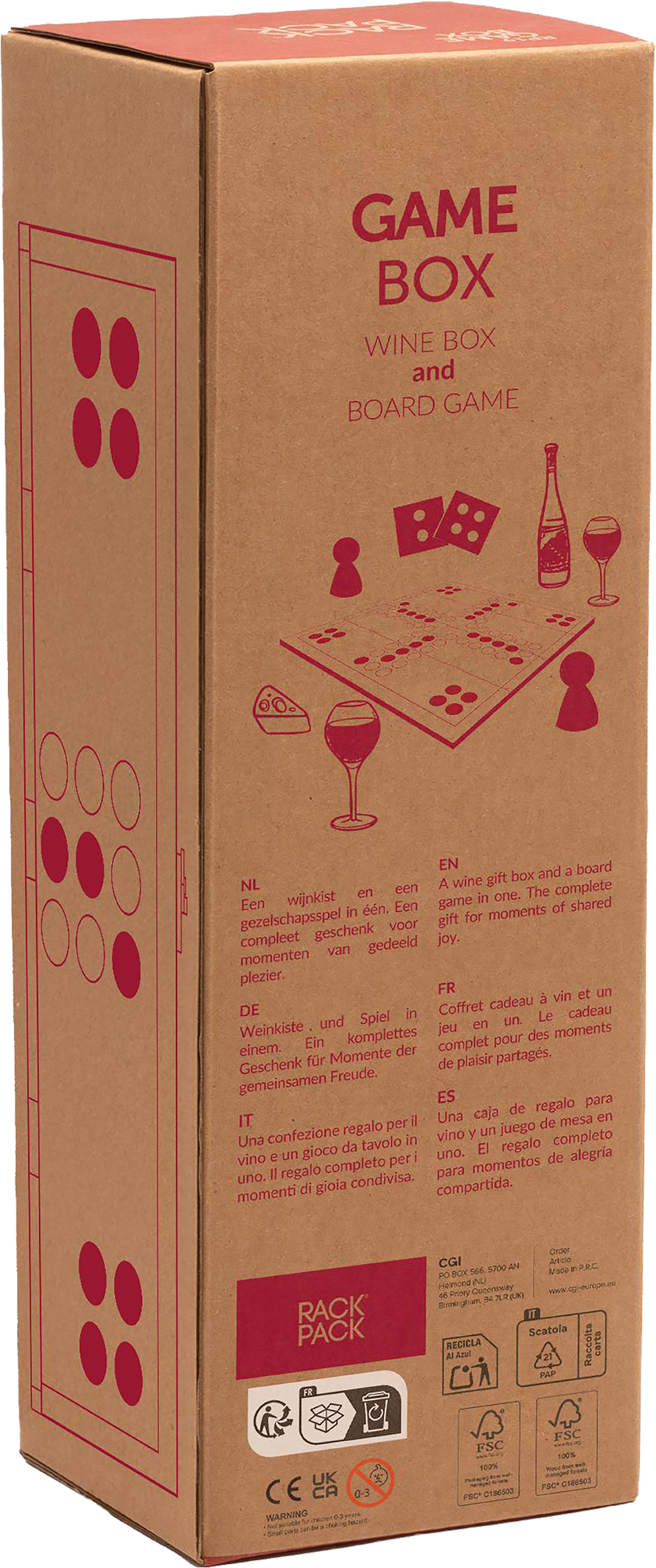 Picture of Rackpack wine gift box & ludo game 