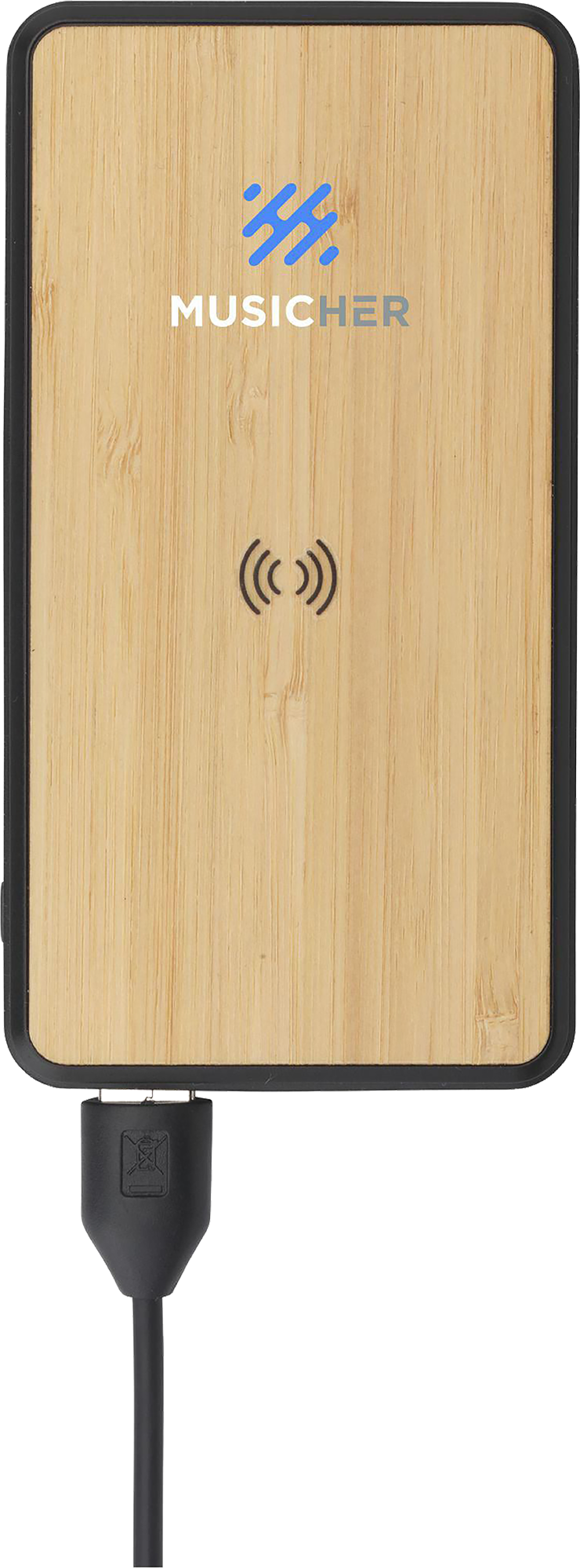 Picture of Recycled ABS & bamboo wireless power bank (10,000mAh)