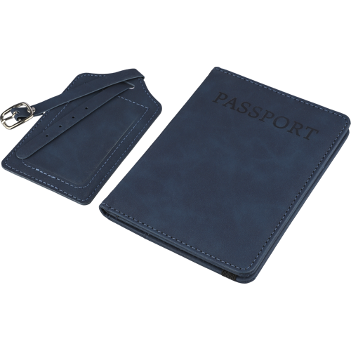 Recycled PU passport holder and luggage tag