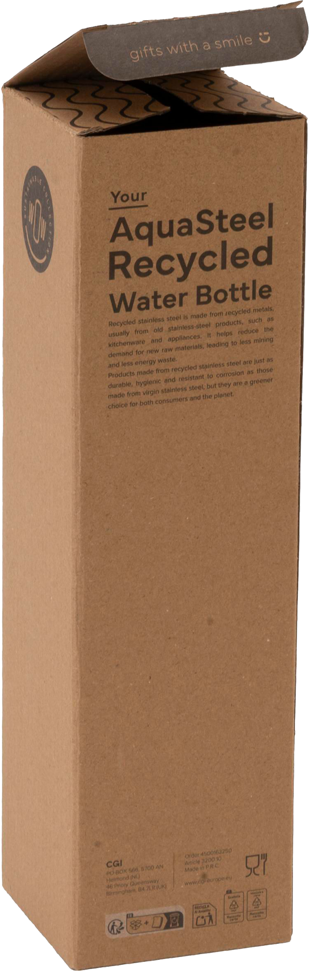 Picture of Recycled stainless steel double walled bottle (750ml) 