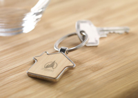 House shape bamboo and metal keyring 261364_823 (Bamboo)