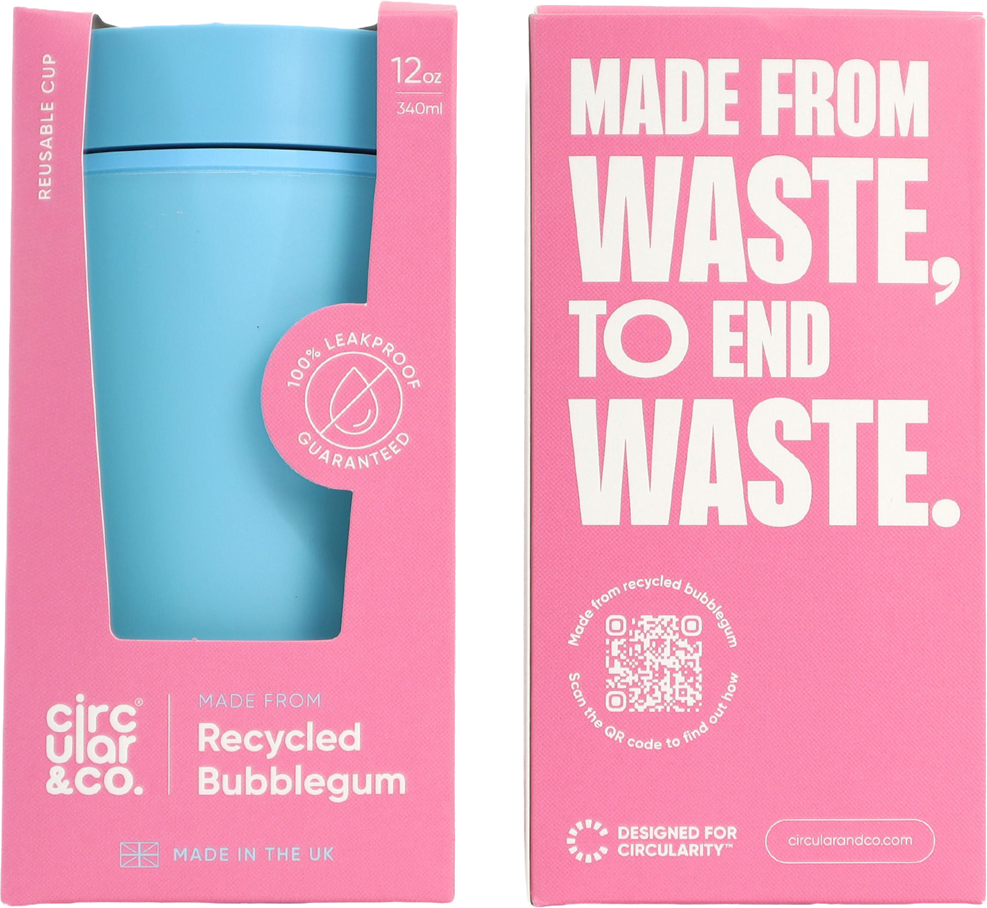 Picture of Circular&Co recycled bubblegum double walled walled cup (340ml)