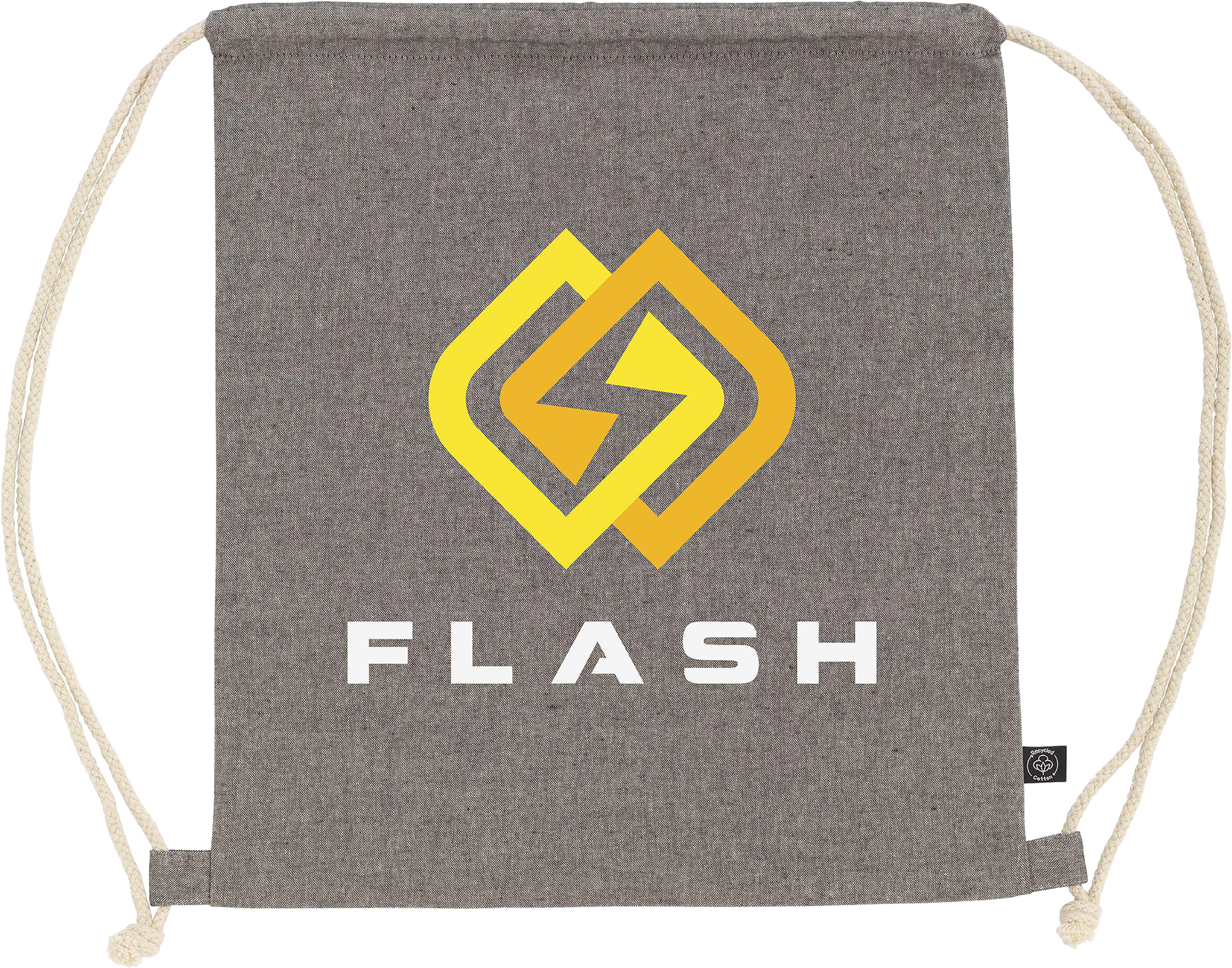 Picture of Recycled cotton drawstring bag (180 gsm/5.3oz) 