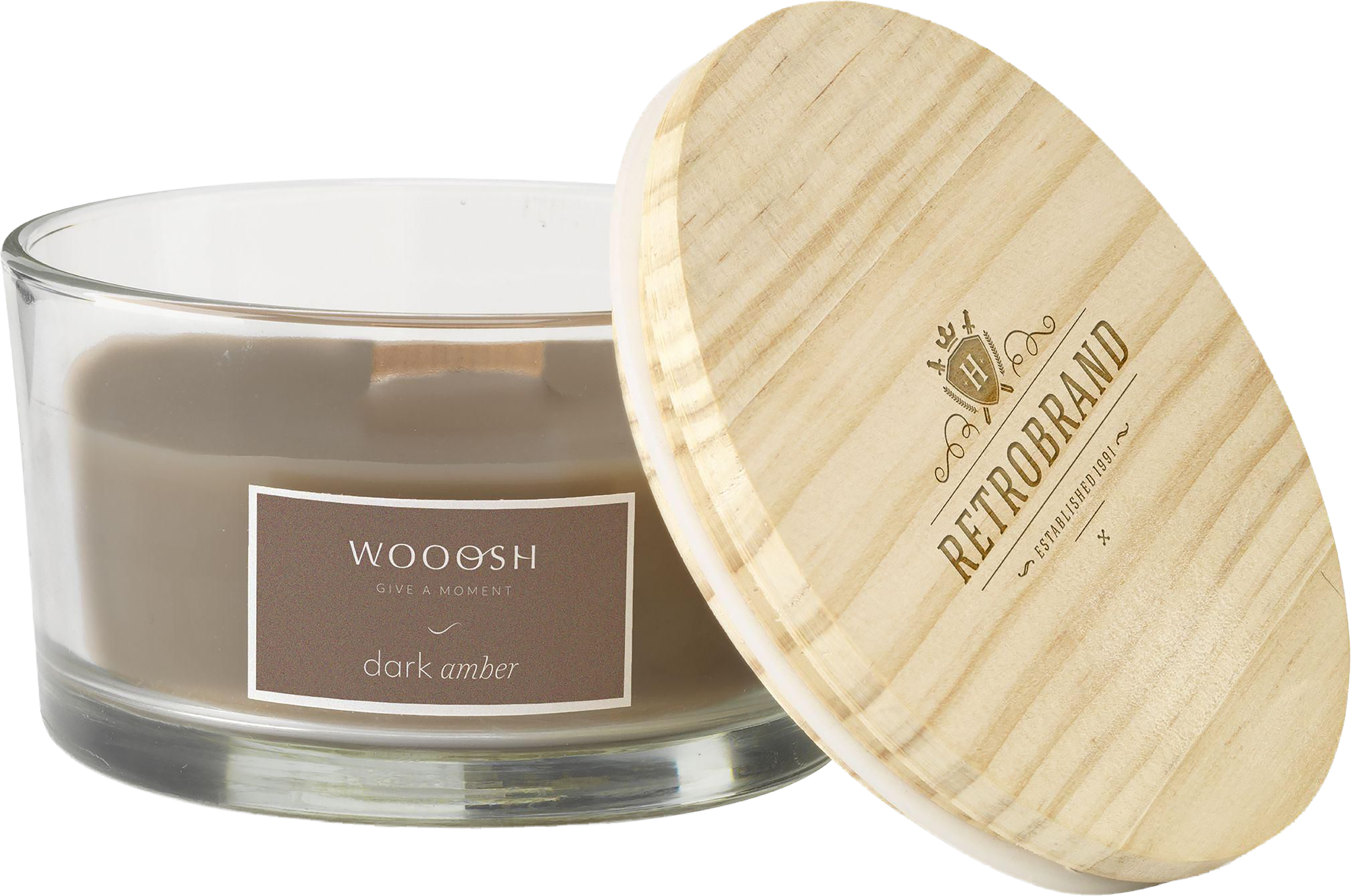 Picture of Wooosh Flame scented candle (dark amber)