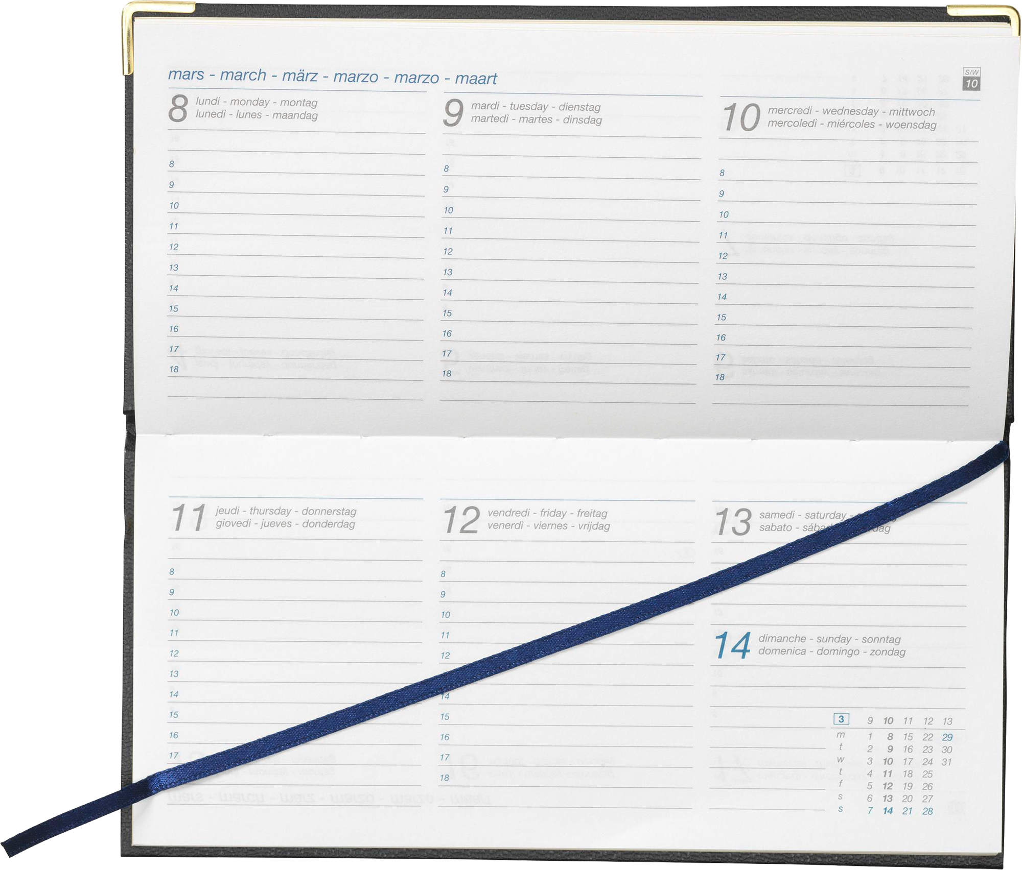 Picture of Euro business diary in 6 languages