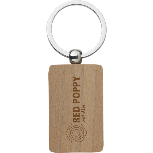 Rectangle beech keyring
