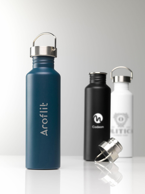 Recycled stainless steel bottle (800ml) 262681_002 (White)