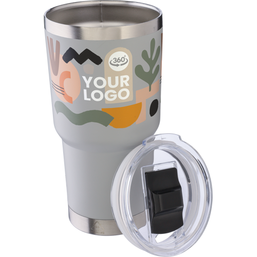 Stainless steel double walled travel mug (590ml) - View 1