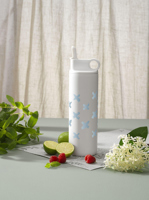 Recycled stainless steel bottle with straw (800ml) 262746_002 (White)
