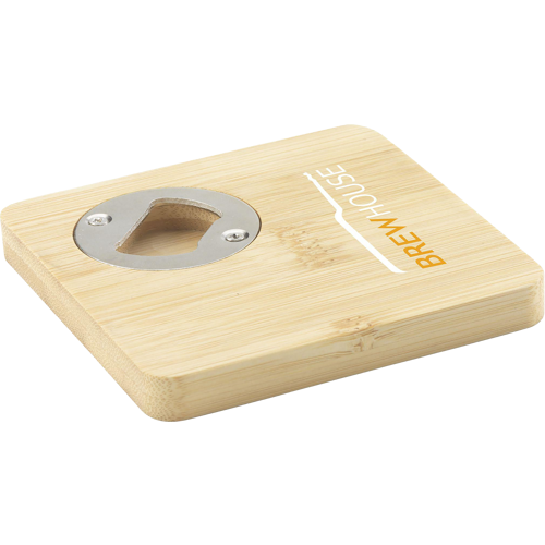 Bamboo coaster & bottle opener