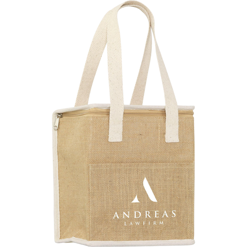 Jute and cotton cooler bag