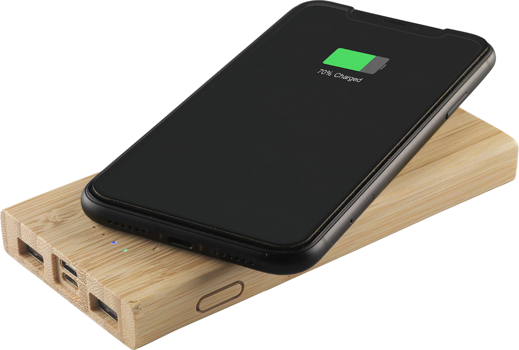 Picture of Bamboo wireless charger & power bank (8,000 mAh)