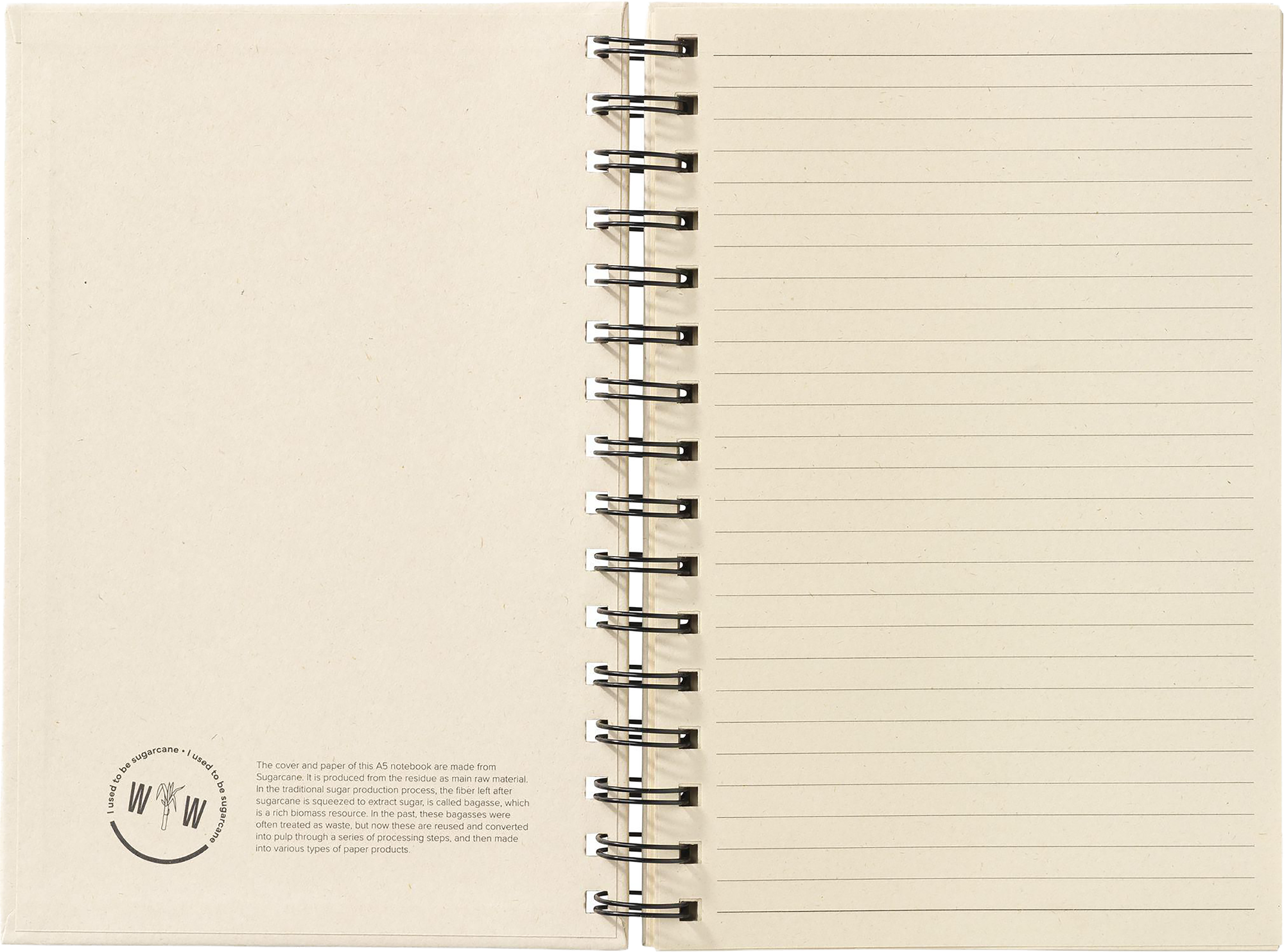 Picture of Sugarcane spiral notebook (approx. A5) 