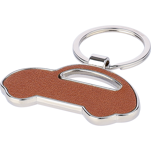 Recycled leather car keyring