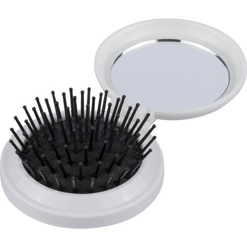 Brush and mirror in a recycled case