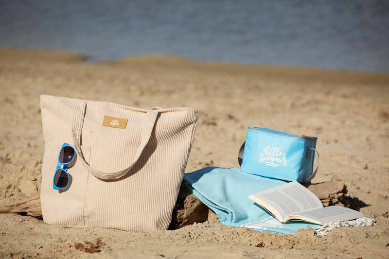 Recycled corduroy beach bag 1475953_357 (Beige)