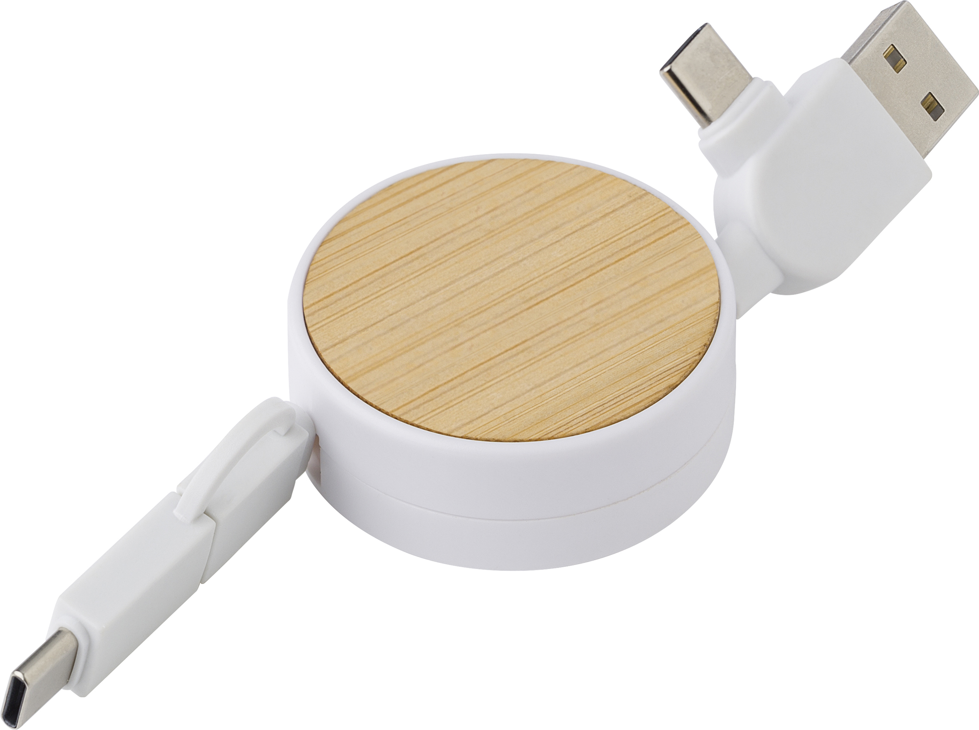 Bamboo extendable charging cable