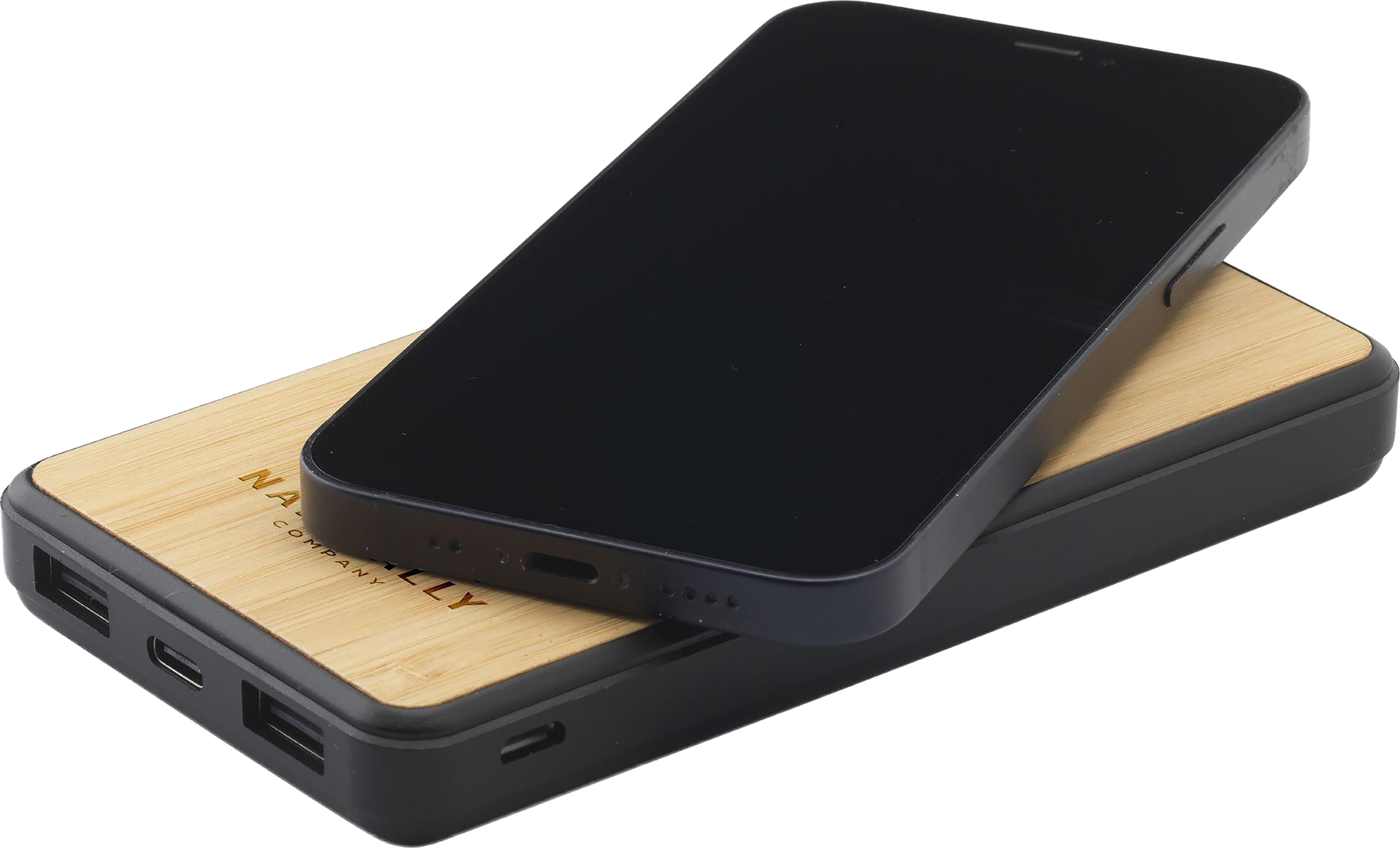 Picture of Recycled ABS & bamboo wireless power bank (10,000mAh)