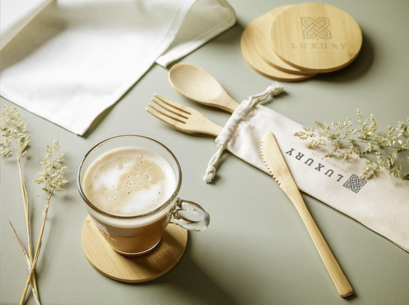 Bamboo coaster set 261731_311 (Natural)