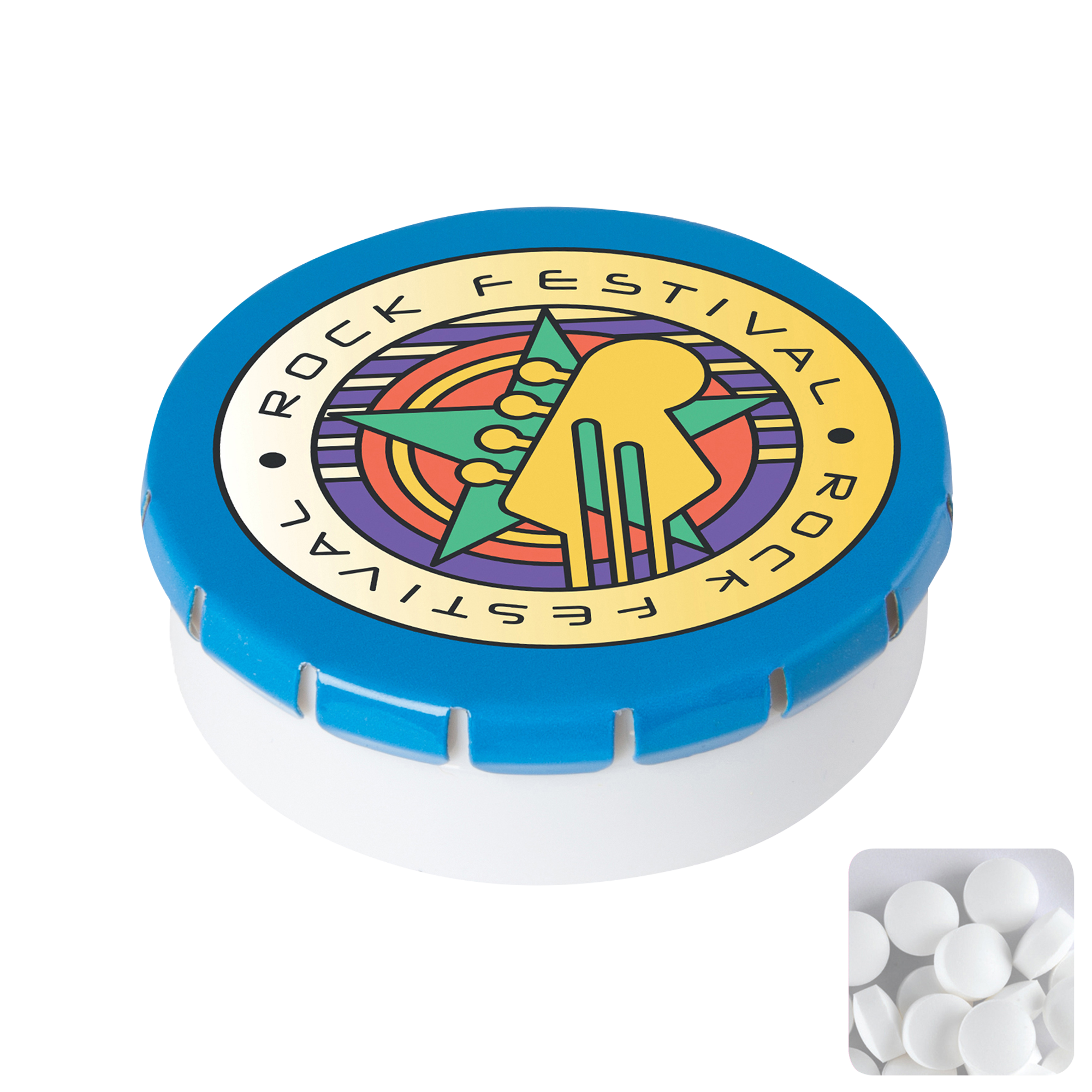 Picture of Round click plastic pot with sugar free mints