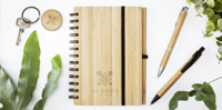 Round bamboo and metal keyring 261365_823 (Bamboo)
