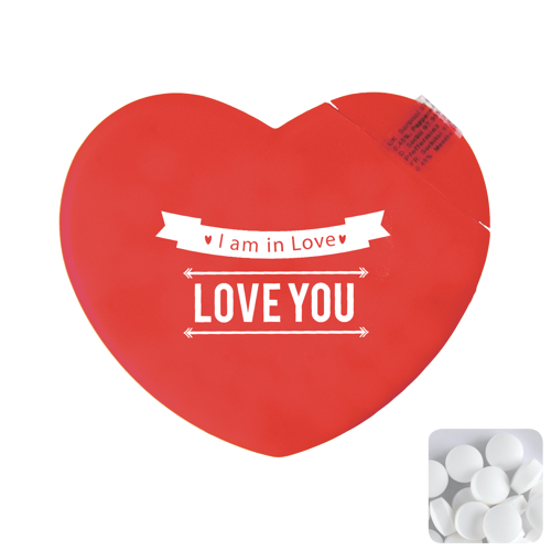 Heart mint card with sugar free mints