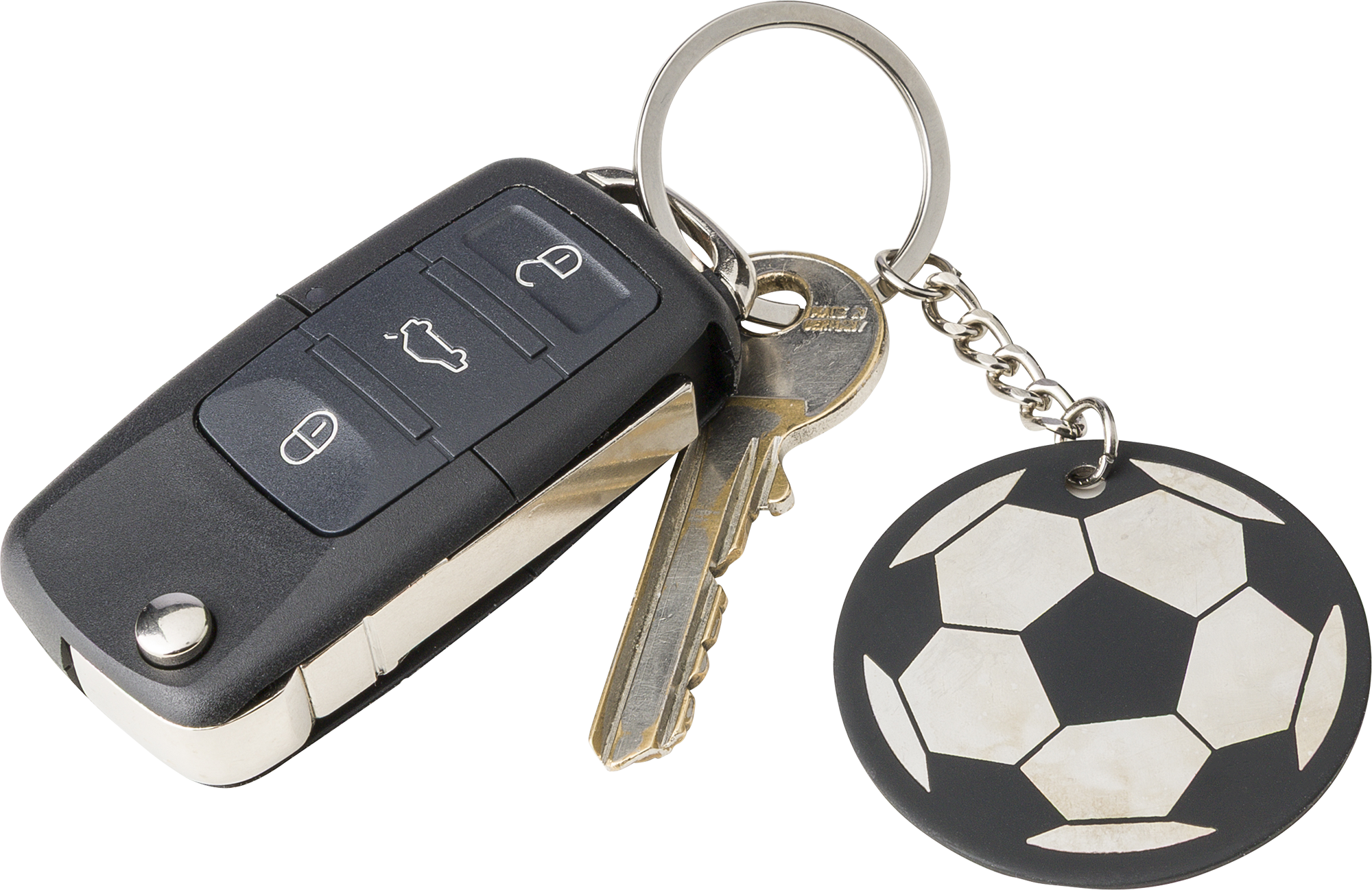 Picture of Recycled stainless steel football keyring
