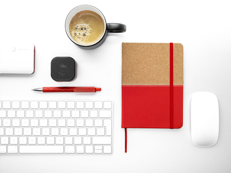 Cork and imitation leather notebook 260819_002 (White)