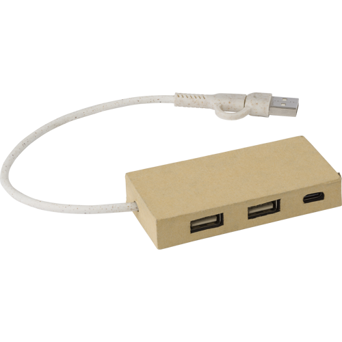 Aluminium and recycled paper USB hub