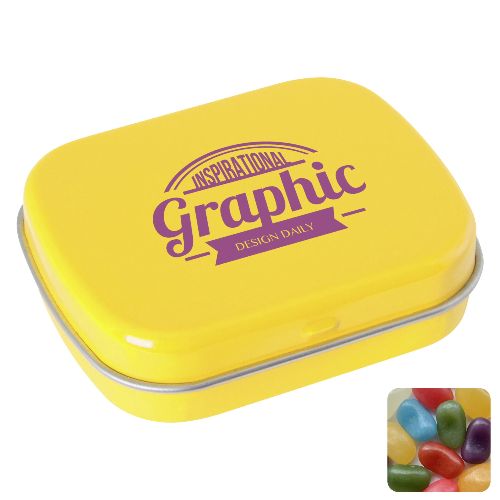 Picture of Flat hinged tin with jelly beans