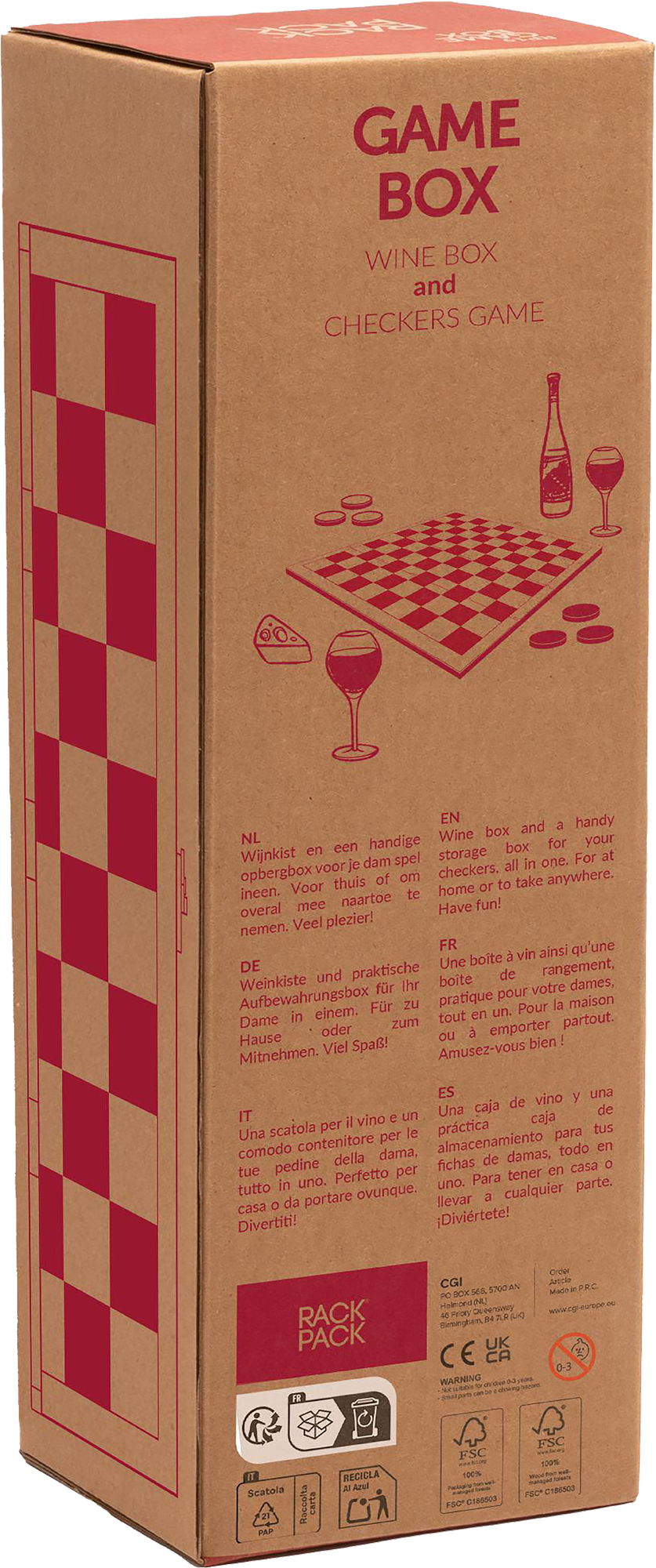 Picture of Rackpack wine gift box & checkers game