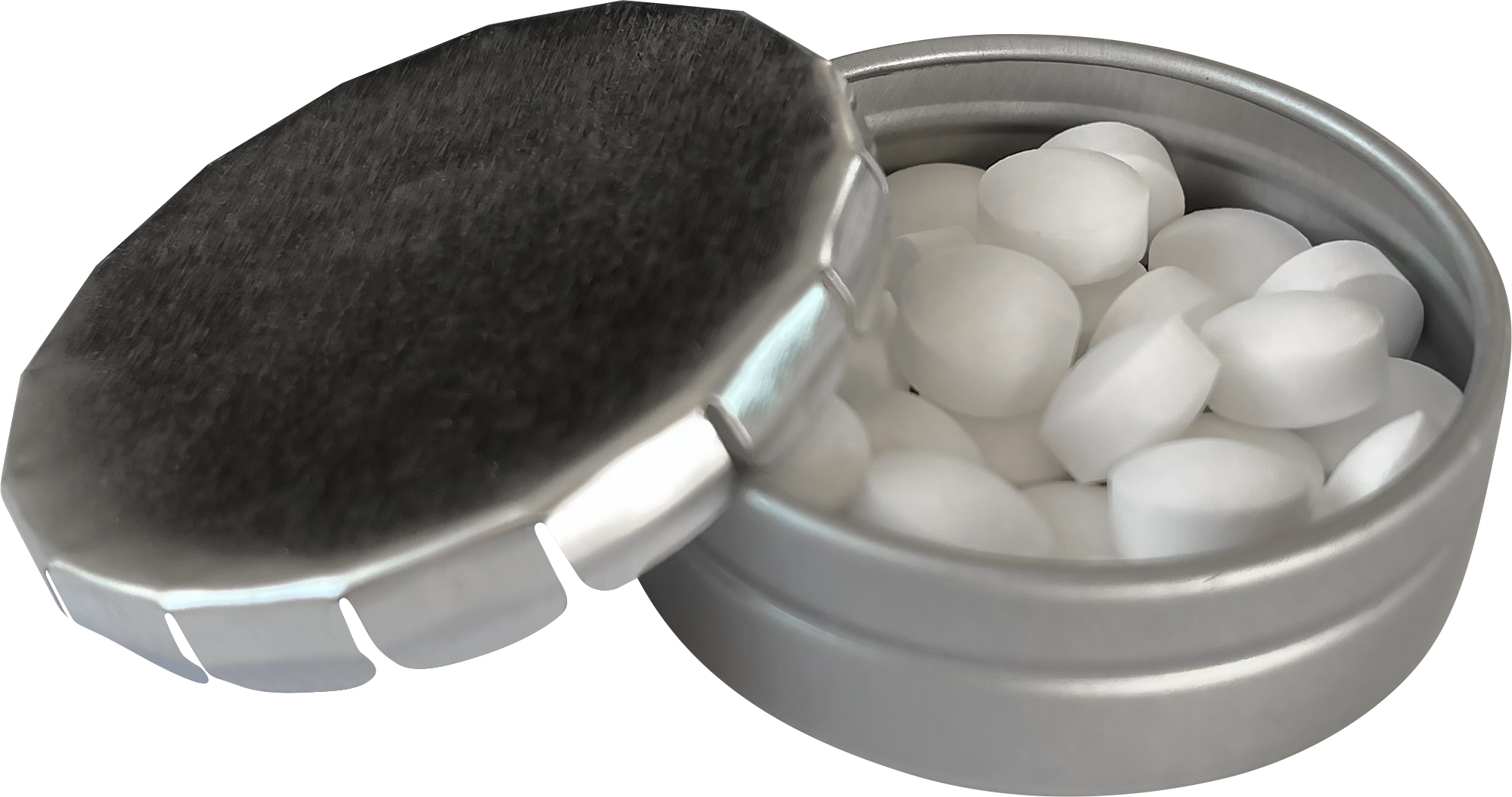 Round click tin with dextrose mints