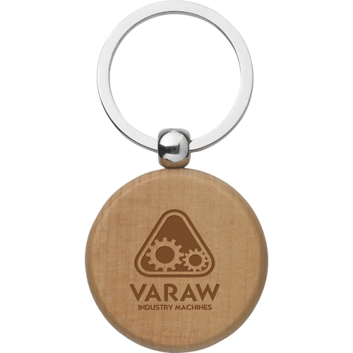Round beech keyring