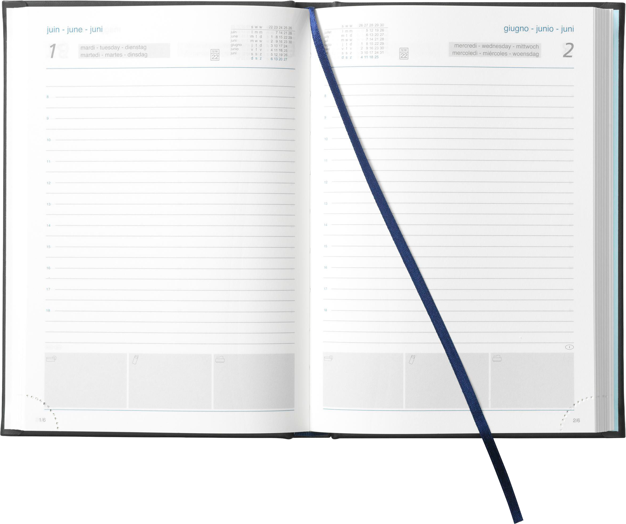 Picture of Diary in 6 languages (approx. A5)