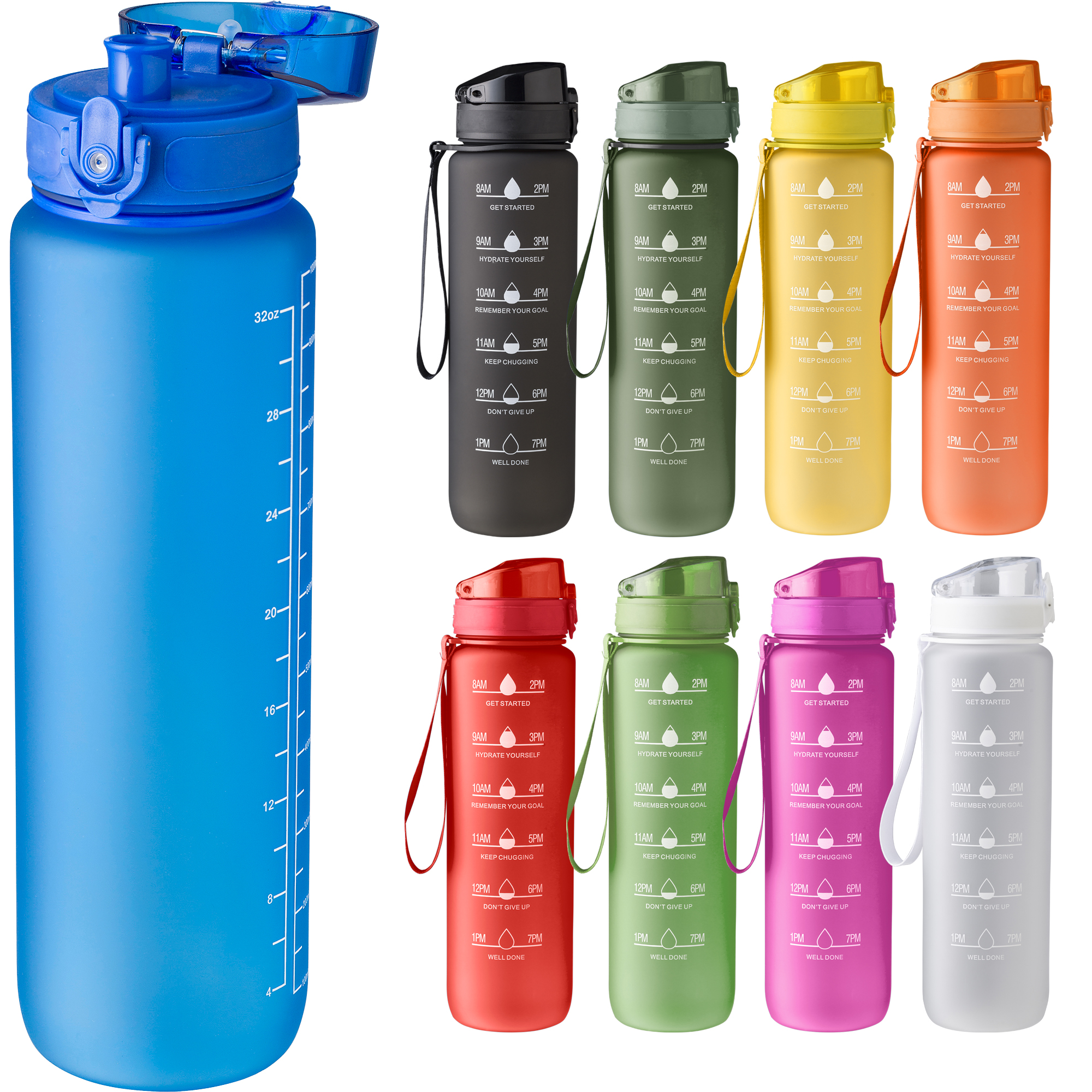 RPET bottle with time markings (1000ml)
