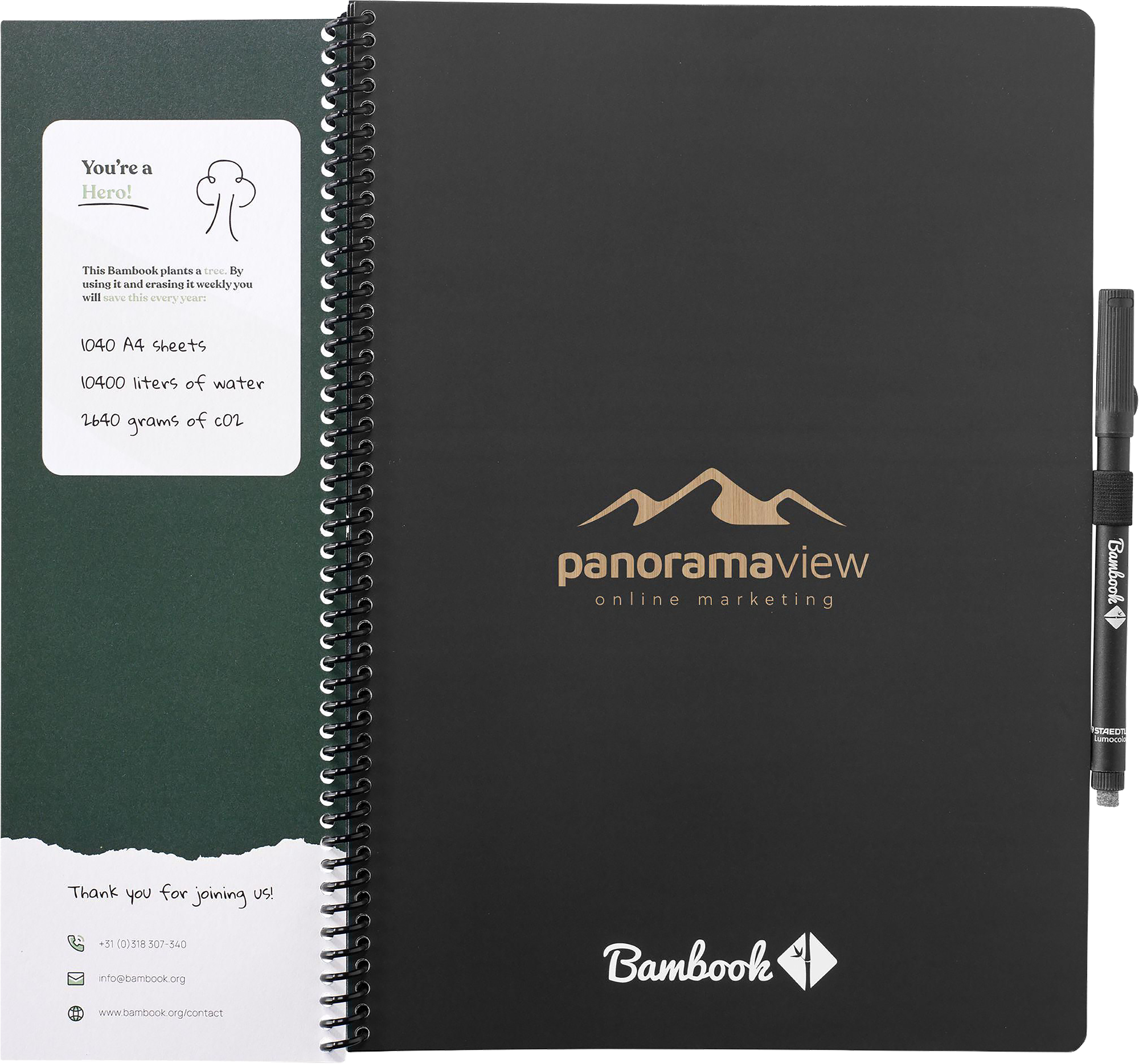 Picture of Bambook notebook with pen loop (approx A4)