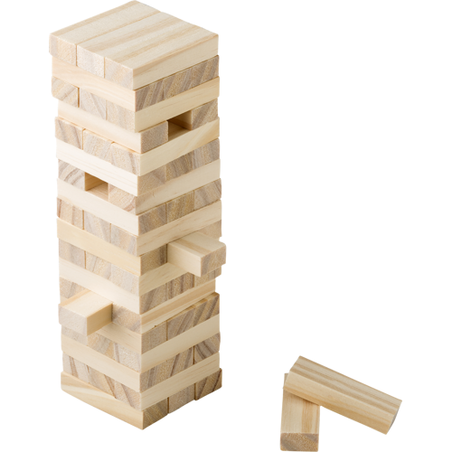 Wooden block tower game