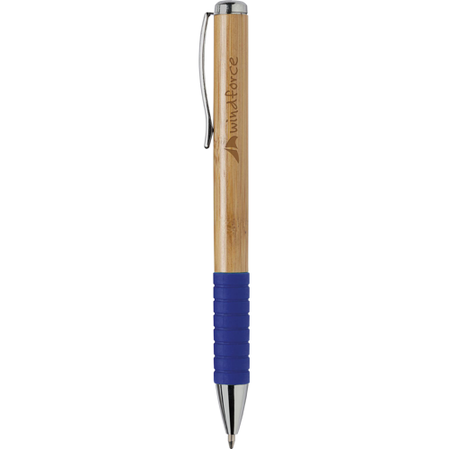Bamboo ballpen with rubber non-slip grip
