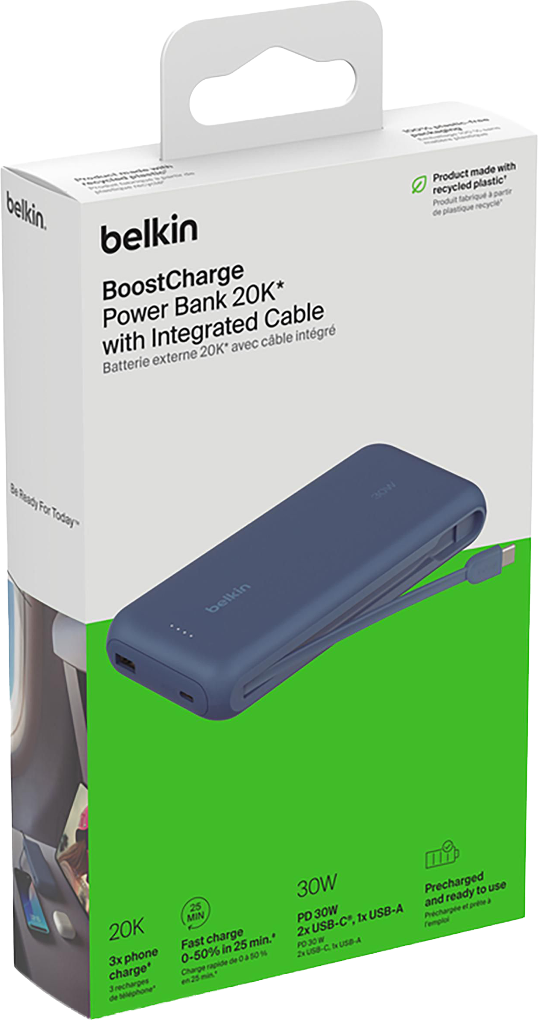 Picture of Belkin power bank with integrated cable (20,000mah)