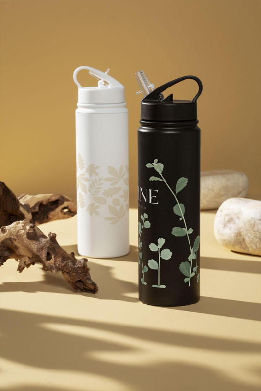 Recycled stainless steel single walled bottle (900ml)  263198_001 (Black)
