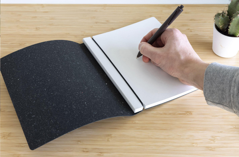 Made recycled leather notebook (approx. A5) 269139_307 (Dark blue)