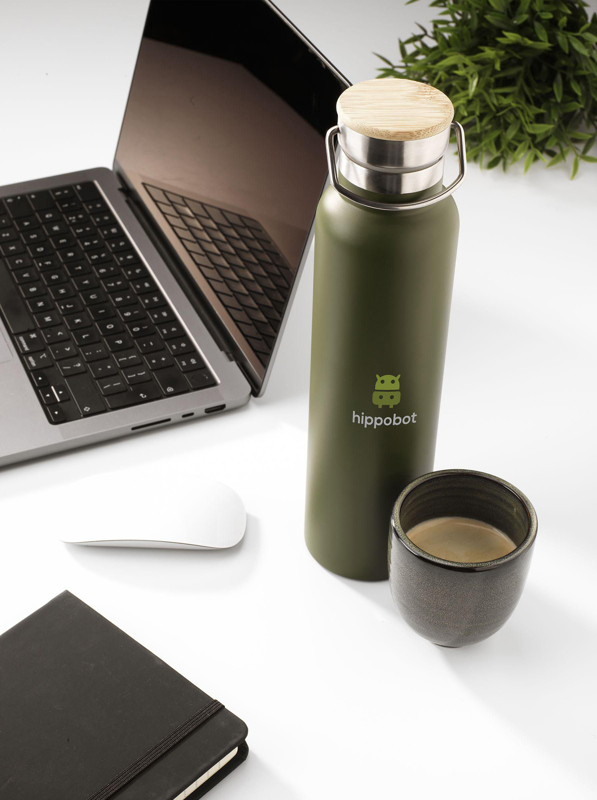 Double walled recycled stainless steel bottle (750ml) 262357_004 (Green)