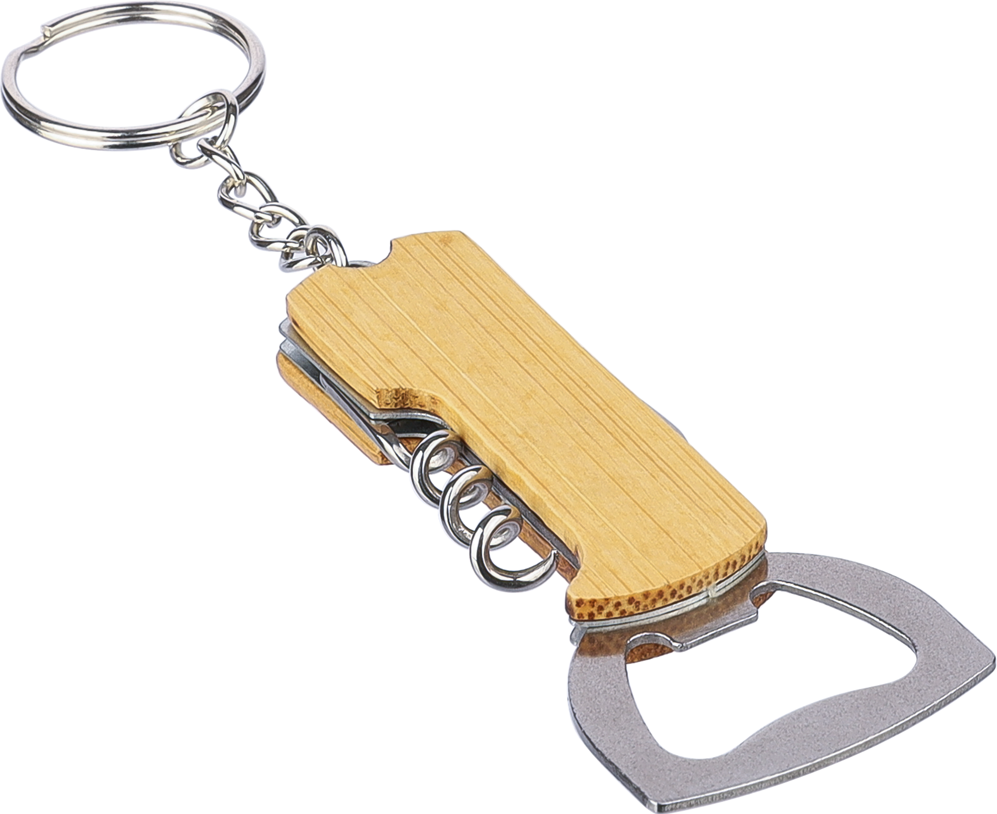Picture of Bamboo bottle opener keyring