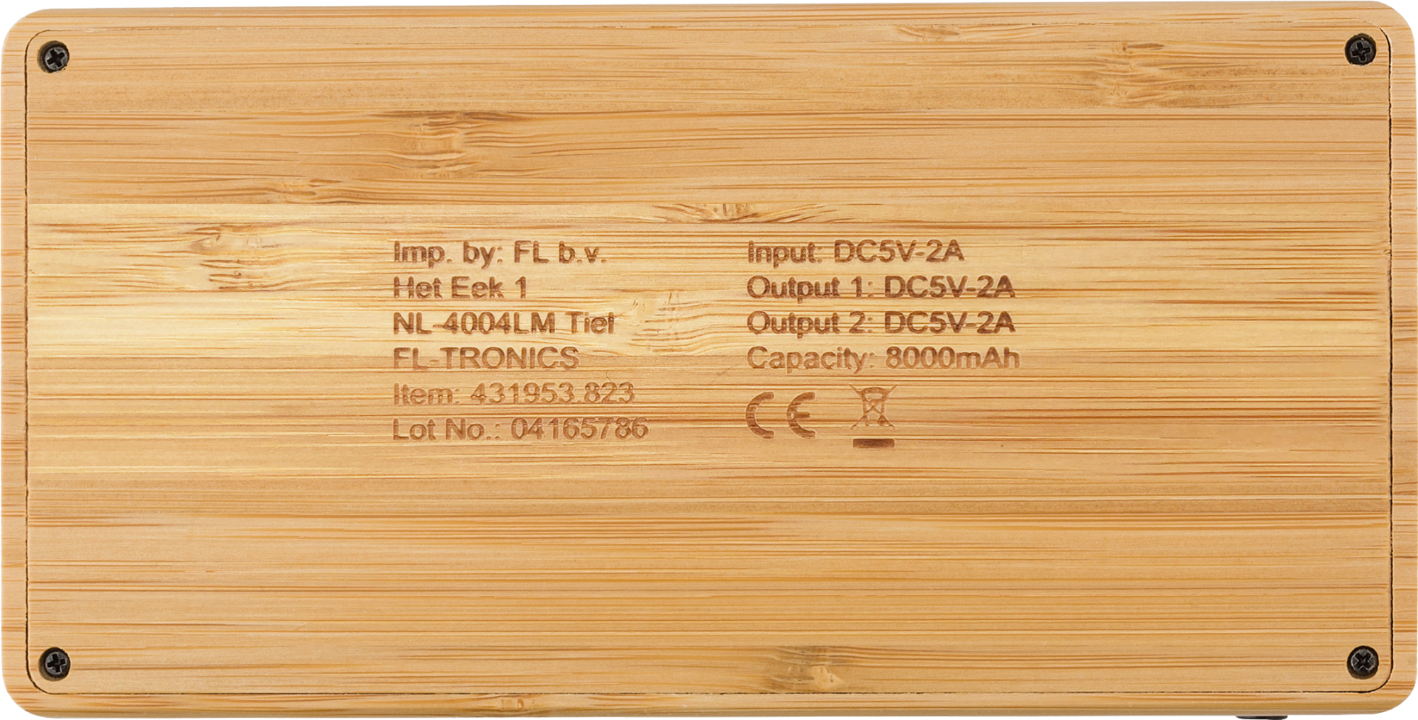 Picture of Bamboo solar power bank. (8000 mAh)
