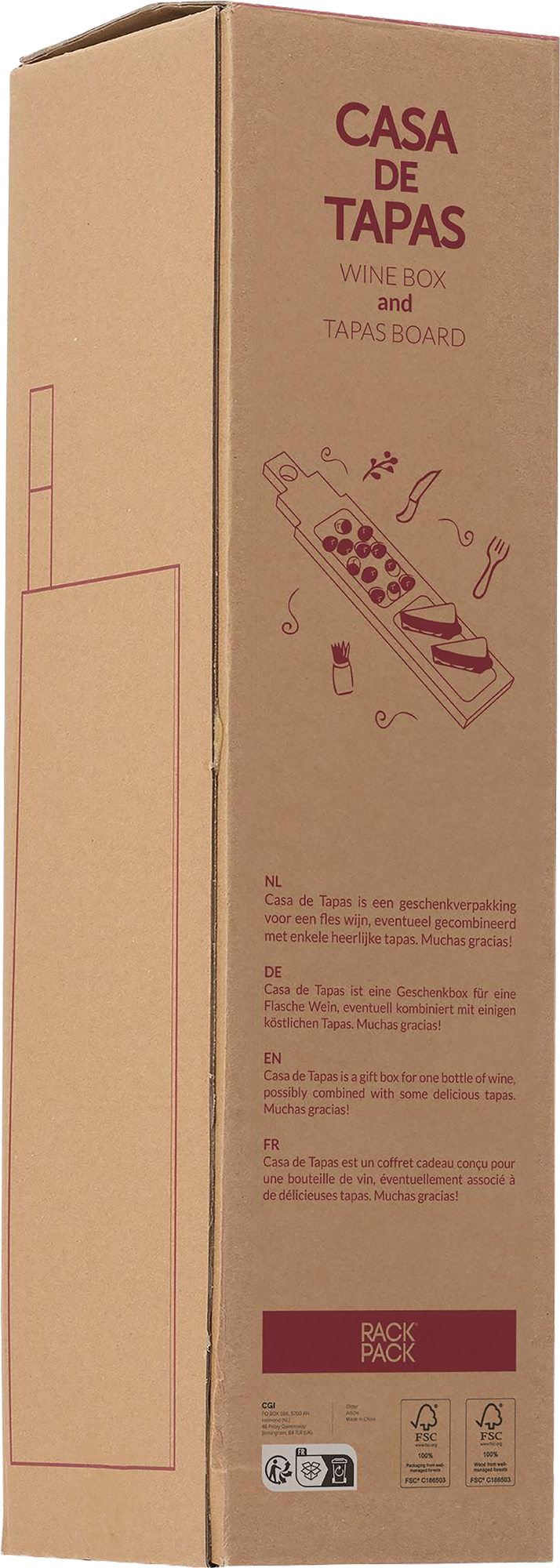 Picture of Rackpack wine gift box & tapas plate