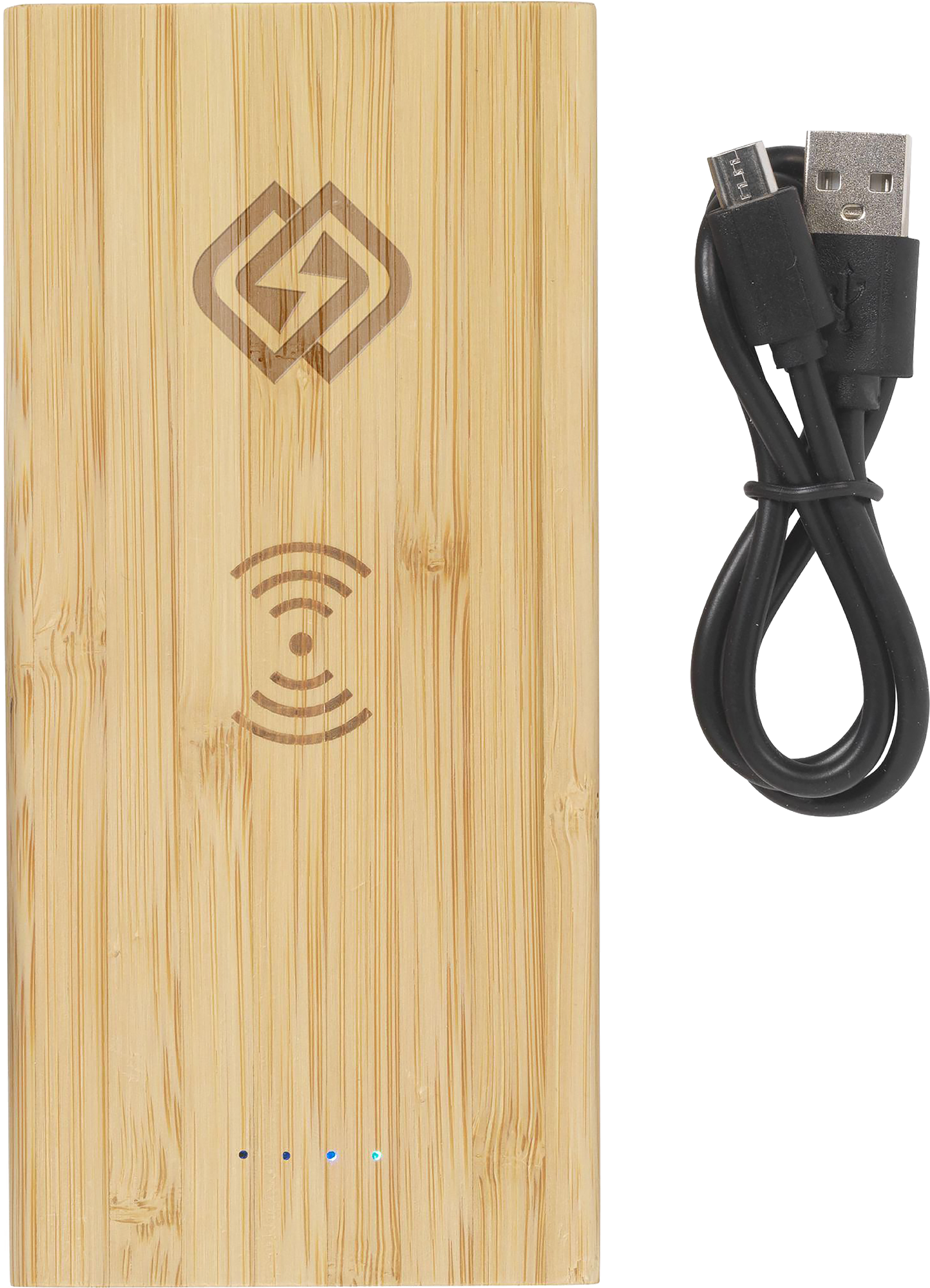 Picture of Bamboo wireless charger & power bank (8,000 mAh)