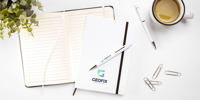 White cover notebook (approx A5) 264478_001 (Black)