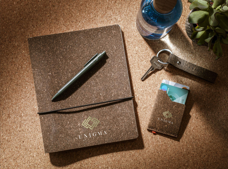 Made recycled leather notebook (approx. A5) 269139_011 (Brown)